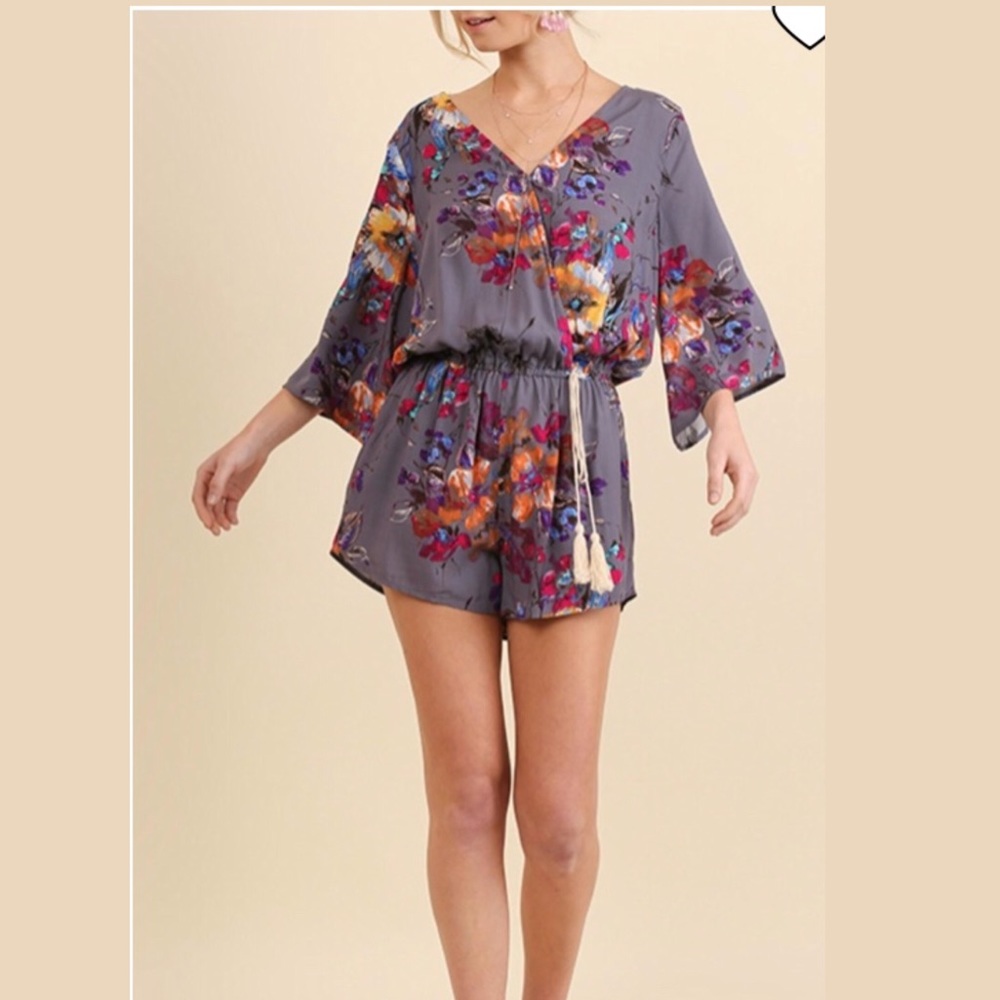 🌱Umgee Abstract Floral Romper